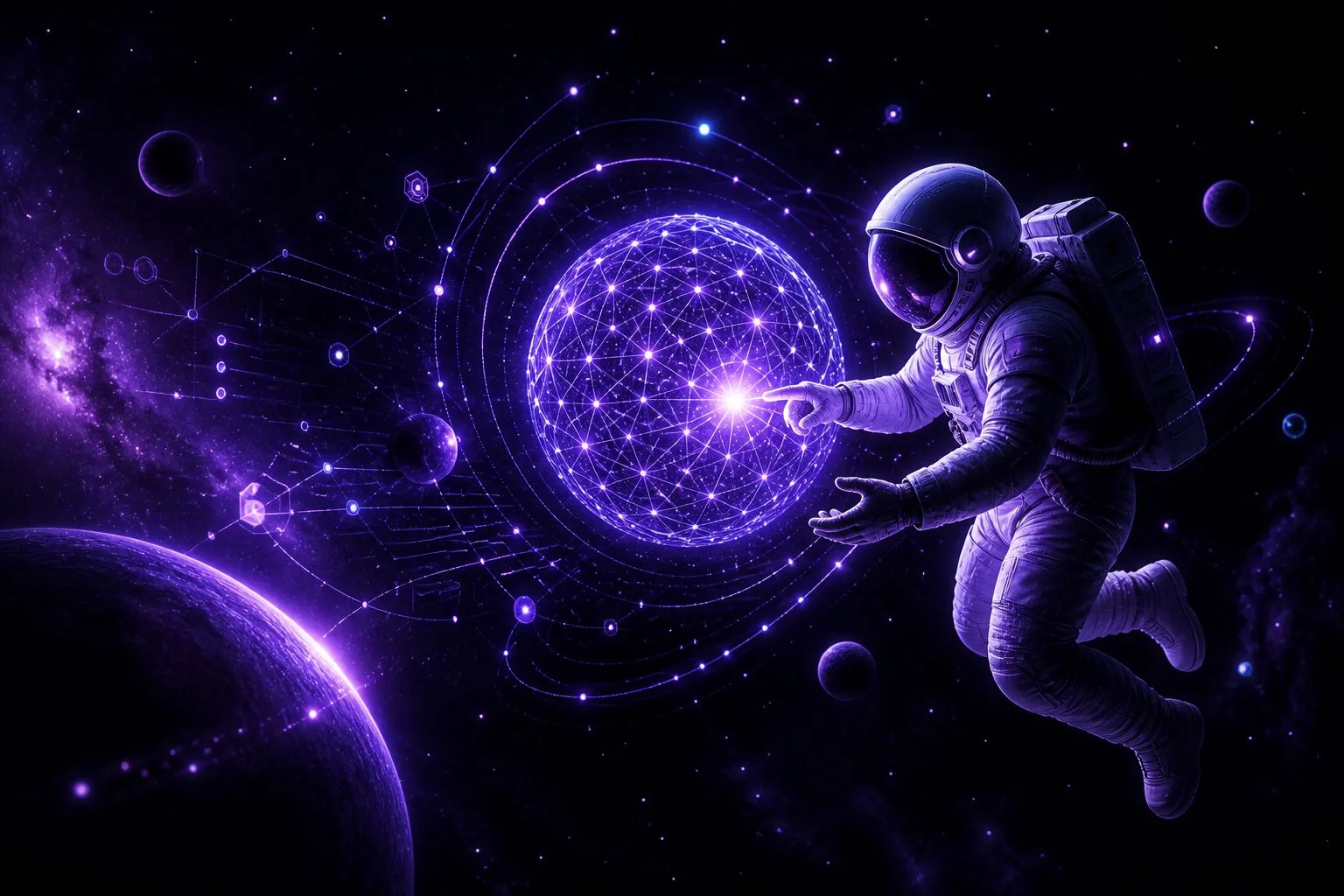 Consultoria de inteligência artificial para empresas: rede neural em forma de esfera luminosa